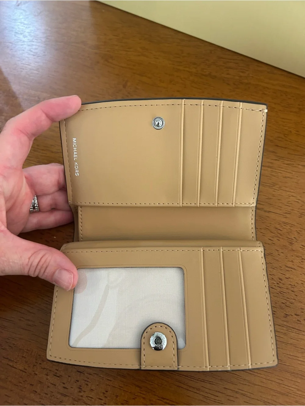 Michael Kors Tan Leather Trifold wallet brand new